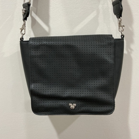 Disney Handbags - Disney Store Mickey Mouse Icon Square Flair Crossbody Bag Black EUC